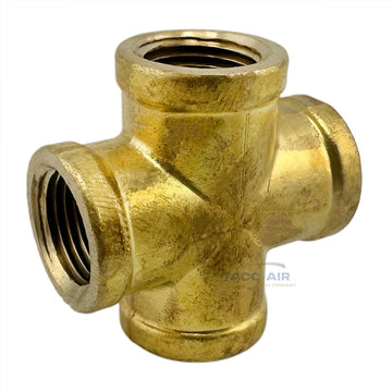 1/2" Female FNPT Brass Forged Equal Cross Pipe Thread Fitting 4 Way 102F