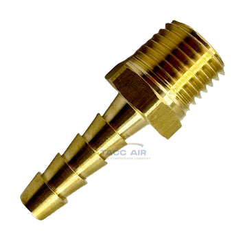 1/4" ID Hose Barb x 1/4" Male NPT Pipe Thread Brass Straight Fitting