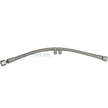 1/2" x 24" Braided Stainless Steel Flexible Compressed Air Line Flex Hose High Temp