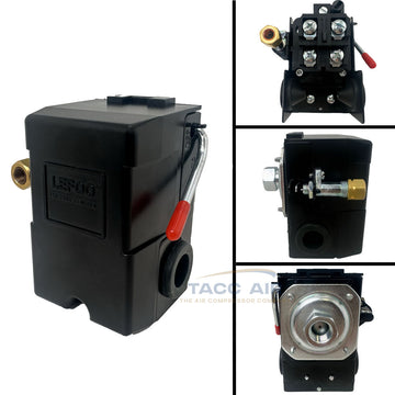 Air Compressor Pressure Switch Control Valve 140-175 PSI Single Port w/ Unloader 1/4"