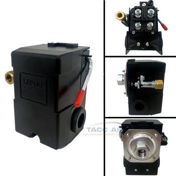 Air Compressor Pressure Switch Control Valve 95-125 PSI Single Port w/ Unloader 1/4"