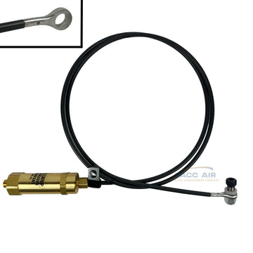 36" Bullwhip Throttle Control Cable With Cast Eyelet For Eagle Gas Air Compressors