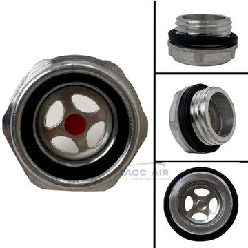 1/2" Air Compressor Pump Oil Level Sight Glass Gauge Straight Thread w/ O-Ring