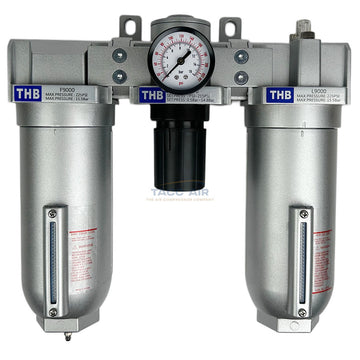 1" Compressed Air FRL System Filter Regulator Oiler Separator Lubricator Combo