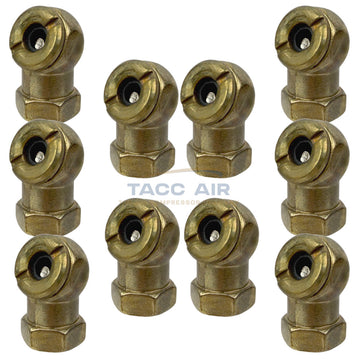 10 PC Ball Foot Tire Chuck Car Truck Air Inflator 1/4" Female NPT Closed Flow Brass