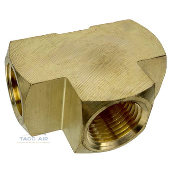 1/2" Female NPT Equal Pipe Tee Brass Barstock Threaded Pipe Fitting FNPT