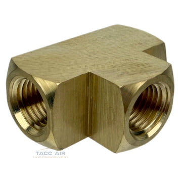 1/4" Female NPT Equal Pipe Tee Brass Barstock Threaded Pipe Fitting FNPT