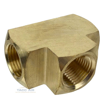 3/8" Female NPT Equal Pipe Tee Brass Barstock Threaded Pipe Fitting FNPT