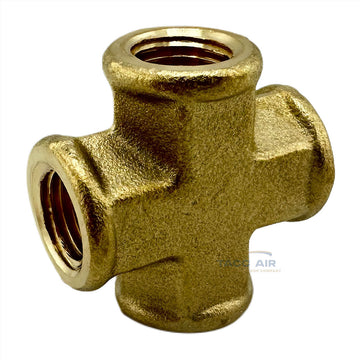 1/8" Female FNPT Brass Forged Equal Cross Pipe Thread Fitting 4 Way 102A