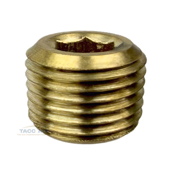 1/8" Brass Pipe Plug Countersunk Allen Hex Head Style Male NPT End Cap Fitting