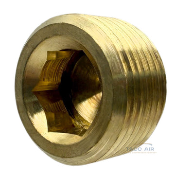 3/4" Brass Pipe Plug Countersunk Allen Hex Head Style Male NPT End Cap Fitting