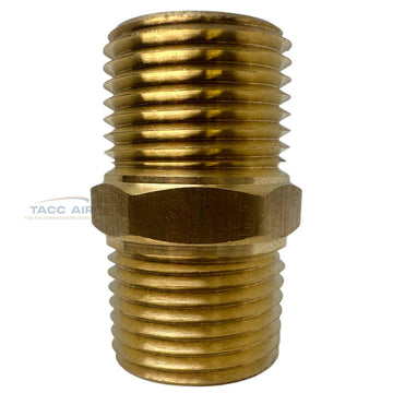 Brass Pipe Hex Nipple Fitting 1/2" MNPT x 1/2" NPT Male Adapter