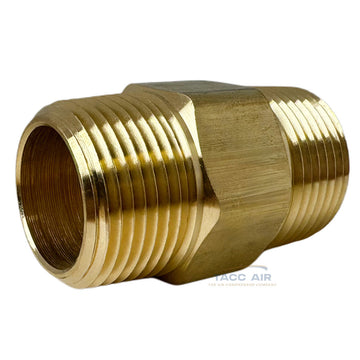 Brass Pipe Hex Nipple Fitting 1" MNPT x 1" NPT Male Adapter