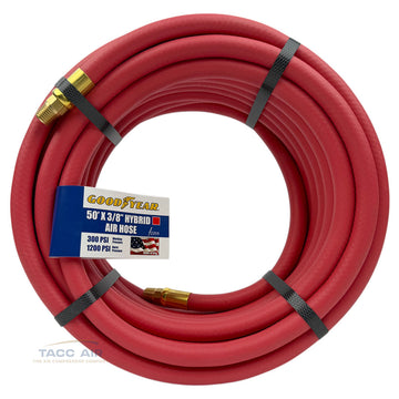Goodyear 12204 Red Hybrid Air Hose 3/8" x 50' Heavy Duty Flexible All Weather