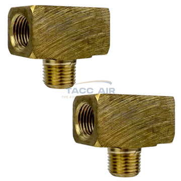 2 Pack 1/8" NPT Solid Brass Branch Tee Fitting 3 Way With 2 Female & 1 Male Thread