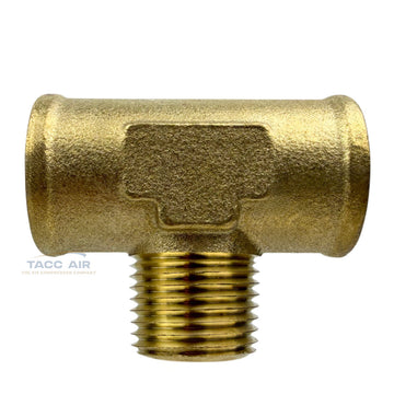 1/2" NPT Solid Brass Branch Tee Fitting 3 Way With 2 Female And 1 Male Thread