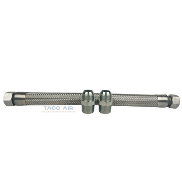1" x 18" Braided Stainless Steel Flexible Compressed Air Line Flex Hose