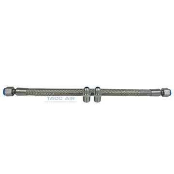 1/2" x 18" Braided Stainless Steel Flexible Compressed Air Line Flex Hose High Temp