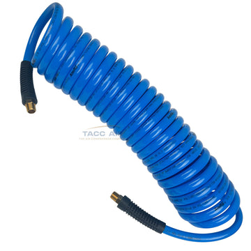 Amflo 3/8" x 25' Coil Air Hose Coiled Polyurethane Air Compressor Hose 120 PSI