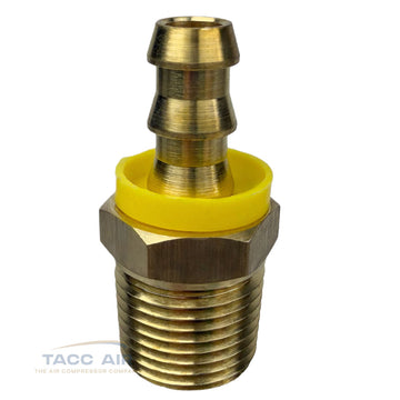 Easy Lock Brass Hose Barb Fitting Connector 3/8" Push-Lock x 1/2" MNPT