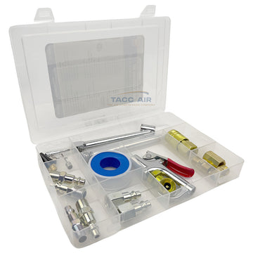 Tru-Flate Air Accessory Kit 20 Piece 41-225 Blowgun, Fittings, Couplers Set