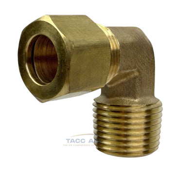 3/8" Compression x 3/8" MNPT 90 Degree Brass Compression Elbow Pipe Fitting