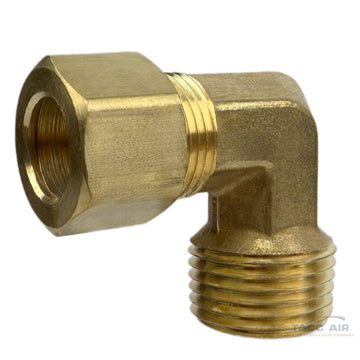 1/2" Compression x 1/2" MNPT 90 Degree Brass Compression Elbow Pipe Fitting