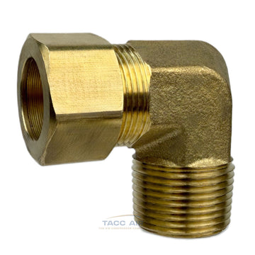 3/4" Compression x 3/4" MNPT 90 Degree Brass Compression Elbow Pipe Fitting