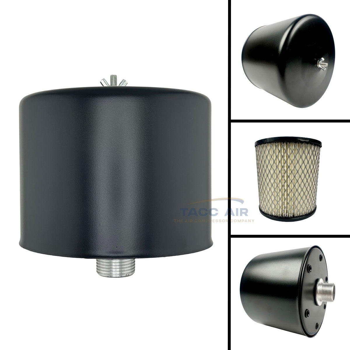 XL 1" NPT Air Compressor Intake Filter Silencer Assembly Metal Housing