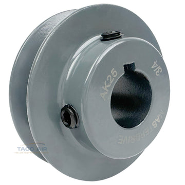 AK25-3/4 Cast Iron 2.5" Single Groove Pulley A Section V Belt 4L 3/4" Shaft Bore