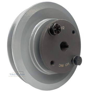 AK46H W/ 1/2" Bore H Bushing 4.5" Single Groove Pulley A Section V Belt 4L