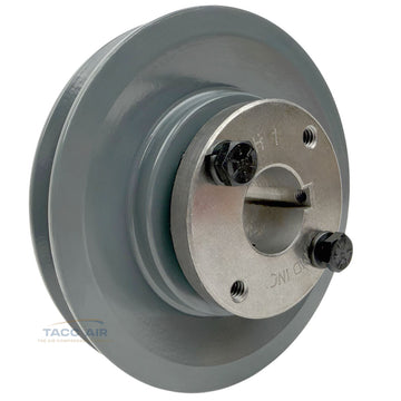 AK49H W/ 1" Bore H Bushing 4.75" Single Groove Pulley A Section V Belt 4L