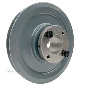 AK59H W/ 1-1/4" Bore H Bushing 5.75" Single Groove Pulley A Section V Belt 4L