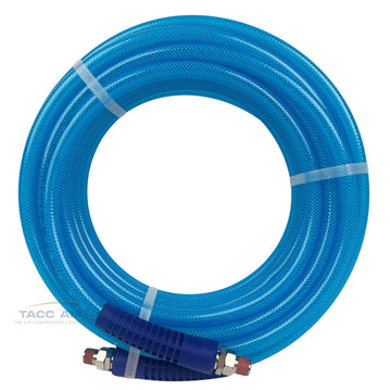 50' x 3/8" Polyurethane Air Hose Lightweight Flexible Kink-Resistant 1/4" NPT Fittings