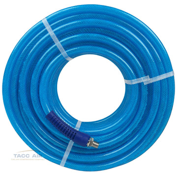 100' x 3/8" Polyurethane Air Hose Lightweight Flexible Kink-Resistant 1/4" NPT Fittings