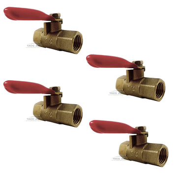 4 Pack 1/4" Female X Female NPT Ball Valve Shut Off Water Moisture Air Tank Drain