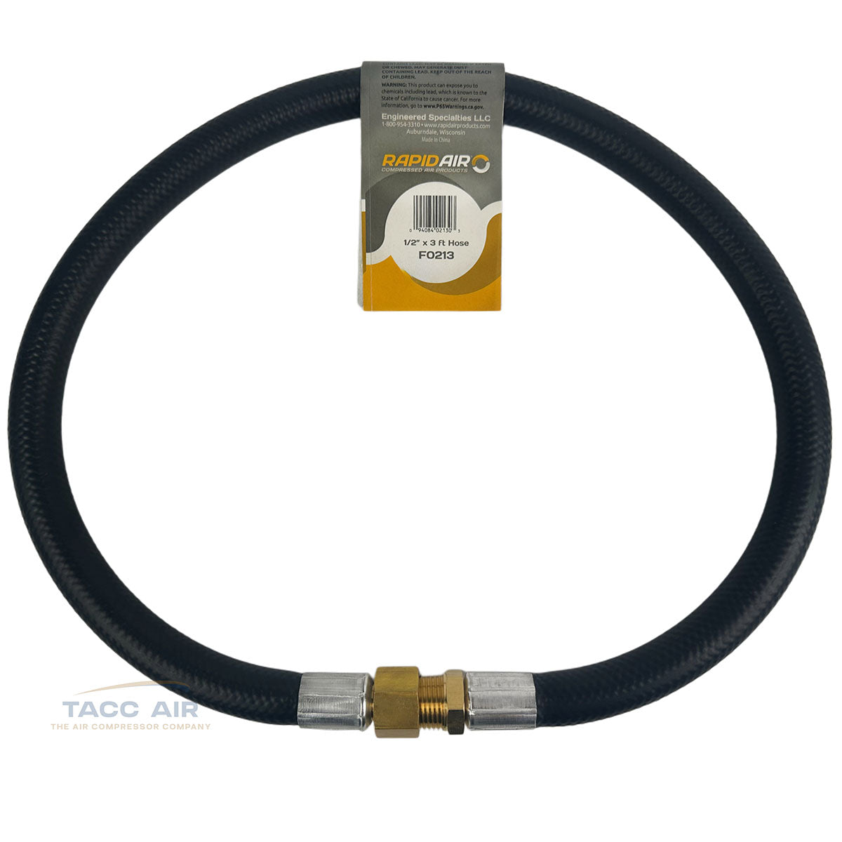 F0213 RapidAir 1/2" NPT Male X 1/2" Female  3' FT Air Hose Jumper Whip 36"