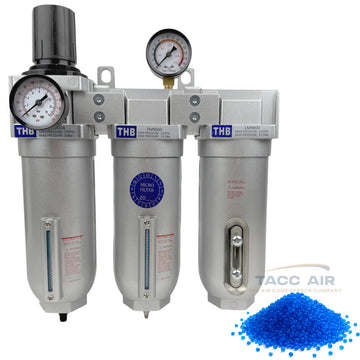 1" NPT 3-Stage Air Compressor Regulator Filter Dryer Coalescing Desiccant System