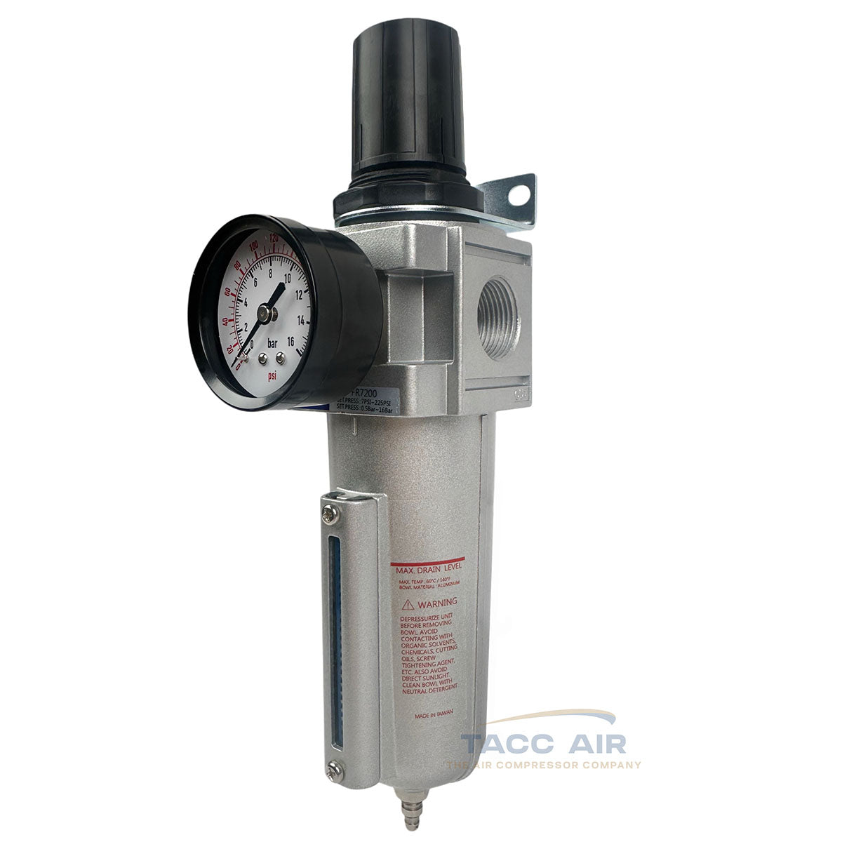 3/4" Compressed Air In Line Compressor Filter & Regulator Combo Piggyback System