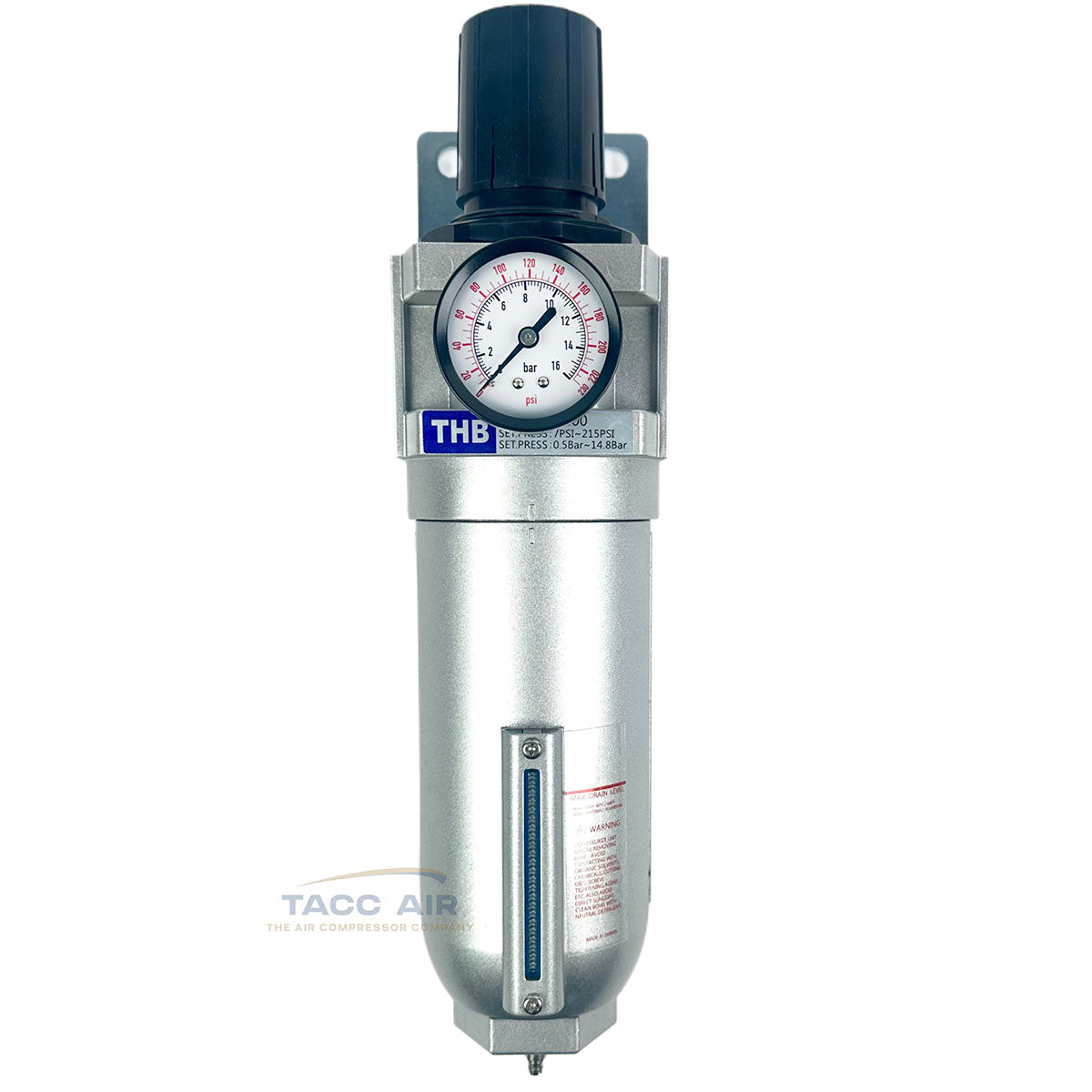 1" Industrial High Flow In line Moisture Filter Regulator Combination Piggyback