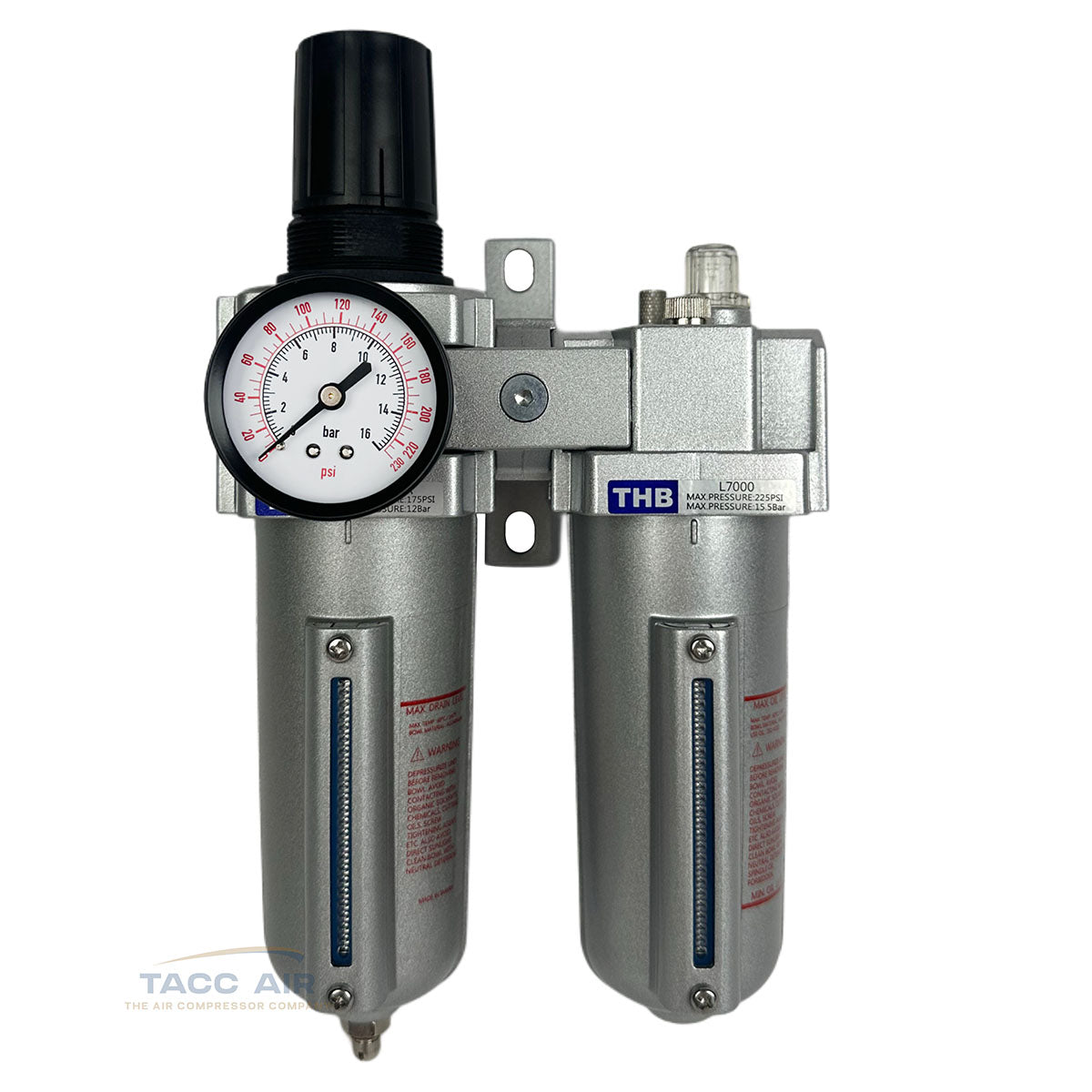 1/2" Compressed Air Compressor Filter Regulator Lubricator Combo FRL System