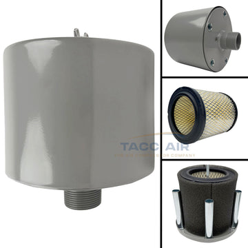 1.25" NPT Air Compressor Intake Filter Silencer Metal Housing Canister USA Made
