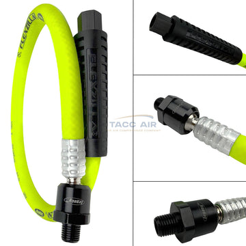 Flexzilla HFZ3802YW2B 3/8" x 2' Whip Air Hose with Ball Swivel 1/4" NPT