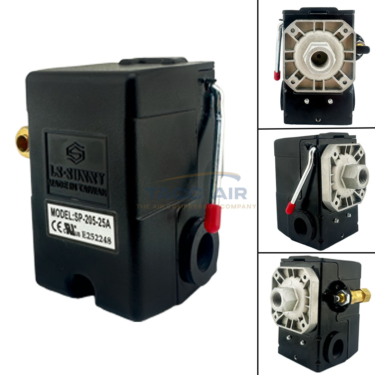 Heavy Duty Pressure Switch Air Compressor Control Valve 140-175 PSI 1 Port 25amp