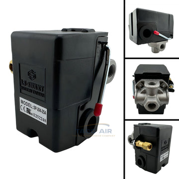 Heavy Duty Pressure Switch Air Compressor Control Valve 140-175 PSI 4 Port 25 amp