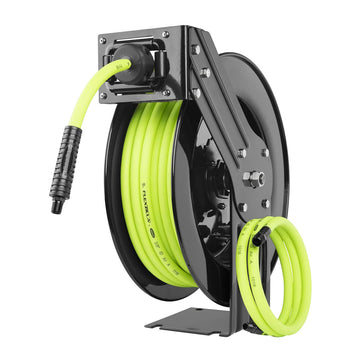 L8611FZ Flexzilla® Retractable Air Hose Reel, Open Face, Single Axle Arm, 3/8" x 50'