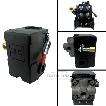Air Compressor Pressure Switch Control Valve 140-175 PSI Four Port w/ Unloader 1/4"