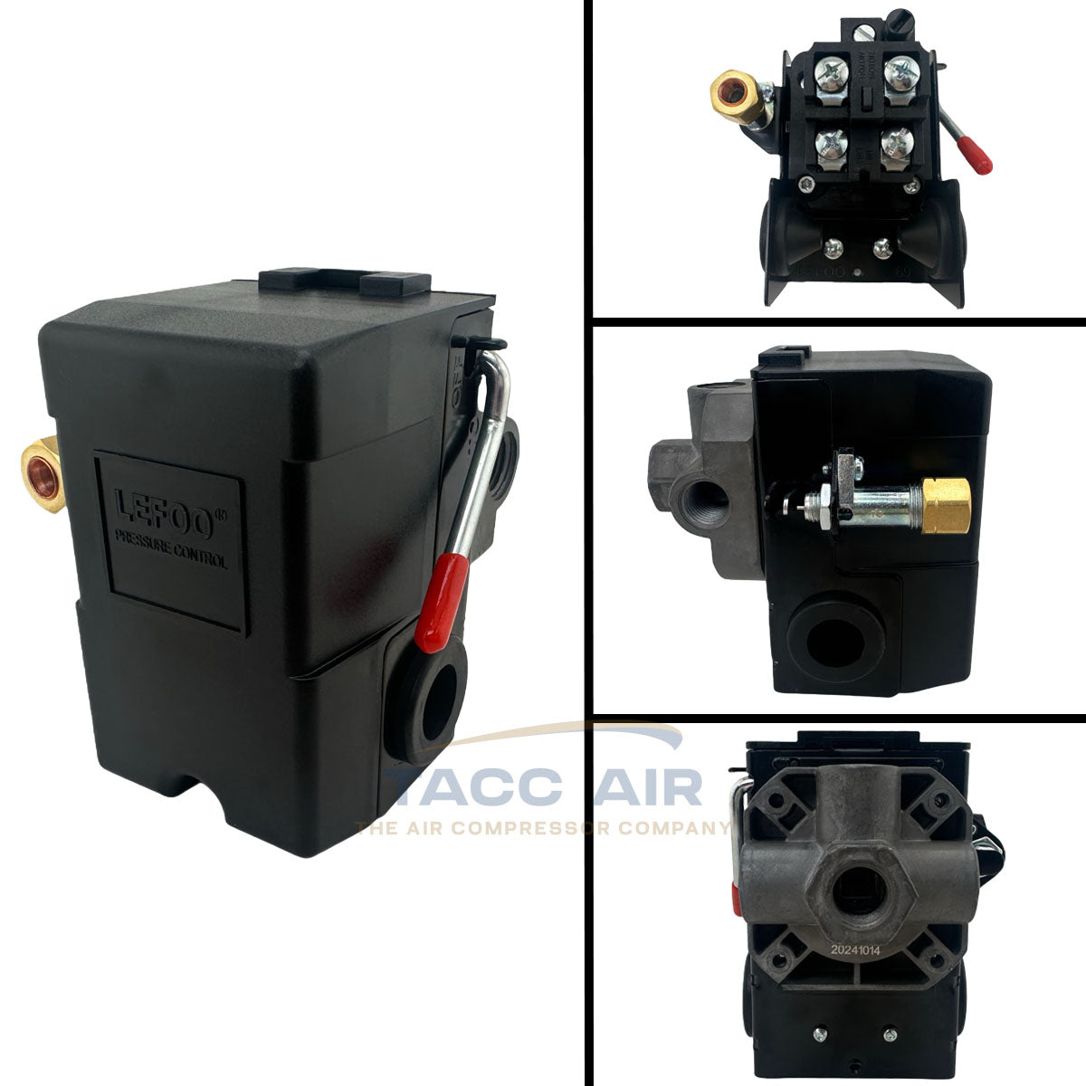 Air Compressor Pressure Switch Control Valve 95-125 PSI Four Port w/ Unloader 1/4"