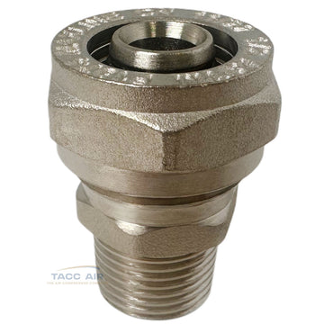 MaxLine Air Piping System M8001 1/2" Tubing x 3/8" Male NPT Straight Adapter Fitting