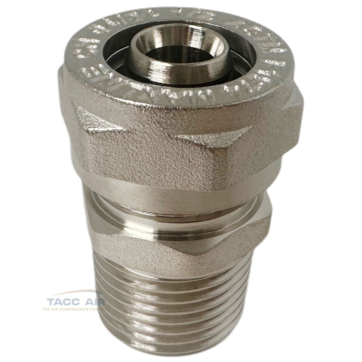 MaxLine Air Piping System M8002 1/2" Tubing x 1/2" Male NPT Straight Adapter Fitting
